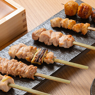 Each piece of yakitori is carefully grilled to suit your pace.
