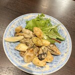 izakaya逢夢 - 兵庫かきとマコモダケのガーリックソテー