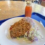 ロハスカフェARIAKE - 『にんじんジュース オリジナル』
『白身魚の香草フライ』
