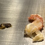 鉄板焼 ステーキ 北野坂 - 程よい火加減　　肝焼き