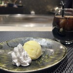 鉄板焼 ステーキ 北野坂 - ゆずシャーベット＆アイスコーヒ