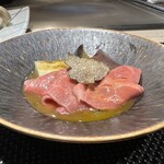 鉄板焼 ステーキ 北野坂 - A.5黒毛和牛ロース　～sukiyaki仕立て～