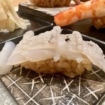 渋谷 天婦羅 ふじもと - いか　炭塩