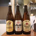 Sumibiyaki Tori Toriaezu - ビールサーバーがありませんので、ビールは瓶の3種類です！