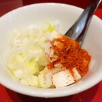 ラーメン二郎 - 待ってる間にカスタマイズ♪