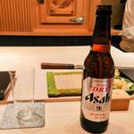 鮨 詠心 - とりあえずビール！うすはりグラス、魯山人式で！