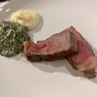 BEEF STEAK CLUB KIYO GINZA - マッシュポテト&クリームスピナッチ
                    プライム熟成T-BONEステーキ
                    ミディアムレア
                    サーロイン、ヒレ