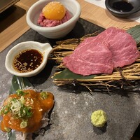 牛処 慶 - 近江牛新鮮肉刺3種盛り