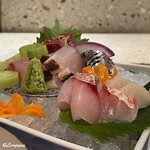 和海味處 Fuurin - イトヨリ､石垣鯛､イサキ焼霜､秋刀魚､本鮪赤身､帆立貝柱の造り