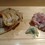 春寿司 - 北寄貝の炙りとネギトロ