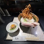 鶏Soba 座銀 - 鶏soba 刻みチャーシューユッケ風丼