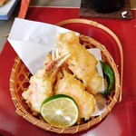 海水園 - カニとタコの天ぷら