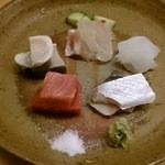 Sushi Takao - お造り4点盛り合わせ