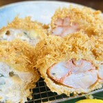 とんかつ 串揚げ 優膳 - 海老かつと手ごねとんかつ断面