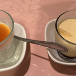 味のレストラン えびすや - デザート　ブランマンジェ（ステーキコース）　　　　プリン（生鮭バター焼きコース）