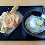 讃岐うどん めん舟 - 温玉ぶっかけ冷､穴子天､鶏天､南瓜天