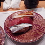 Asuka - 江戸前３点盛り。たこの桜煮（自家製ではないね）こはだ、ずけ（どちらもいま一つ）