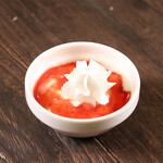 Homemade milk pudding (strawberry)