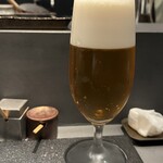 Ginza Torishin - 最初はエビスの生ビールでスタート