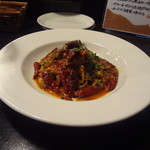 BUGreen - ① 国産牛のボロネーゼパスタ、鬼辛　ハーフサイズ（680円）