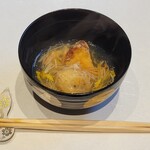 鮨 久いち - ◆お椀 山芋／蟹と蒸し鮑