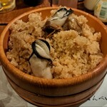 鹿酔庵 - 蒸し焼きの牡蠣を牡蠣飯にのせました～ッ!!