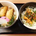 食事処　七福 - 選べるミニ丼(『ちくわ磯辺天うどん(冷)』と『イカゲソ丼』)
