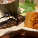 銀座 しのはら - 大徳寺麩にクリームチーズ　水口干瓢　庄内麩