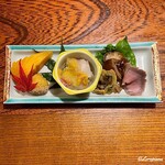 惣門 - 南瓜､栗､津志田芋､鰻巻､煮牡蠣､天然滑子茸､鴨ロース