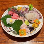 Soumon - 本鮪 中トロ､真鯵､緋扇貝､石鰈､石垣鯛の造り