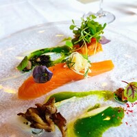 ザ・フジヤ - 【大人】前菜 鱒のマリネとタルタル。鱒を２種類の食感が楽しめる。舞茸のソテーも美味しい。