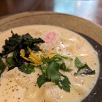 Shouwa Retorona Onsen Sentou Tamagawa Onsen - 豆乳うどん、あっぷ