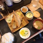 Marugoto Surugawan - 手仕込みアジフライ定食＋しらす茶碗蒸し