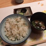 Kishin - 「特選籠御膳」（2,970圓）の「食事」。この御飯がとても美味しいです。