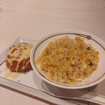 賛田飯店 - 上海蟹入りチャーハンとトマトのメレンゲ揚げ＆自家製マヨネーズ