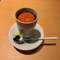 鶏料理 清水 - 新鮮な黄身醤油漬けの茶碗蒸し