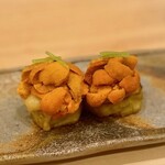 川田 - 2023.10.  茄子田楽 馬糞海胆乗せ