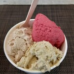 FLOR GELATO ITALIANO OSAKA - 3種盛りのほうが量が多い