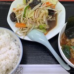 Chikusen - 野菜炒めセット（withミニ醤油ラーメン）950円