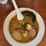 濃厚魚介らぅ麺 純 - 豚骨魚介らぅ麺(平打麺)+味玉