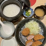 とんかつ神楽坂さくら - 日替り3種定食990円税込