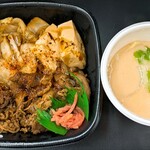 ほっともっと - 料理写真:牛すき重&ちゃんぽんスープ