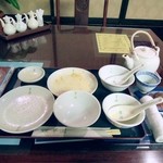 日光 翠園 - お皿には、店名がありました。白で統一されていました。