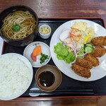 京味菜 わたつね - カキフライ定食＆ミニ蕎麦