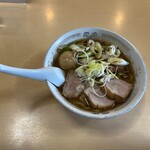 長八 - "ネギチャーシューメン(大盛)"950円に"味付け玉子"110円をトッピング♪