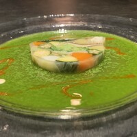 Maison de Fujii - 野菜のゼリー寄せフレッシュバジルソース（6,600円コースの一品）2023.10
