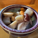 たっぽ家 - 妻有ポークのモツ煮定食の煮物