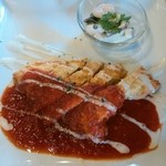 イタリアンサンマルコ - 日替わりﾗﾝﾁ800円☆ﾒｲﾝ(今回はﾎﾟｰｸﾋﾟｶﾀのﾄﾏﾄｿｰｽ)☆11/09