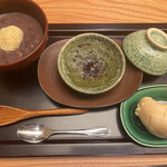 日本料理 太月 - 量少なめコース２３１００円。粟ぜんざい、抹茶ブリュレ、アイス最中。デザートまで手抜きなし。大満足です