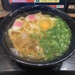 資さんうどん - かしわうどん、玉子トッピング、ねぎ多め